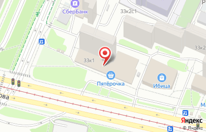 Супермаркет Пятёрочка на улице Исаковского, 33 к 1 на карте