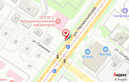 Киоск по продаже печатной продукции на улице Челюскинцев на карте