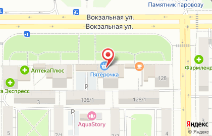 Дискаунтер Пятёрочка на Вокзальной улице на карте