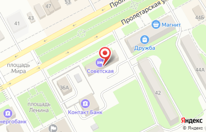 Гостиница Советская на Пролетарской улице на карте