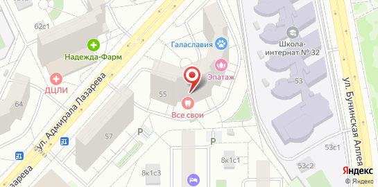 Салон красоты Эпатаж на улице Адмирала Лазарева на карте
