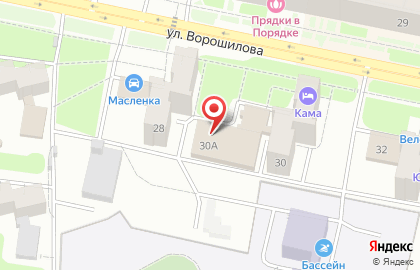 Салон автотюнинга ALARM-сервис на улице Ворошилова на карте