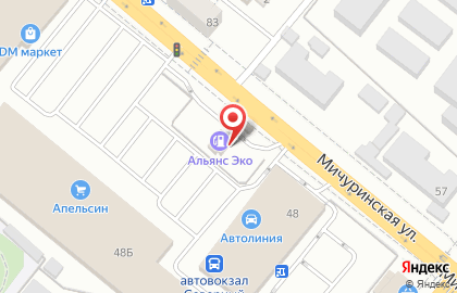 АЗС ТНК на Мичуринской улице на карте
