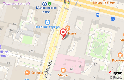 Страхование на метро Маяковская на карте