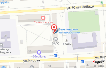 Ветеринарная клиника Хатико на улице 30 лет Победы на карте