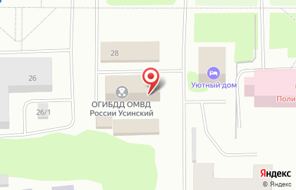 Отдел по вопросам миграции ОМВД РФ по г. Усинску на карте