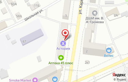 Парикмахерская Астория на улице Карбышева на карте
