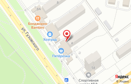 Супермаркет Seven на улице Гузовского, 4а на карте