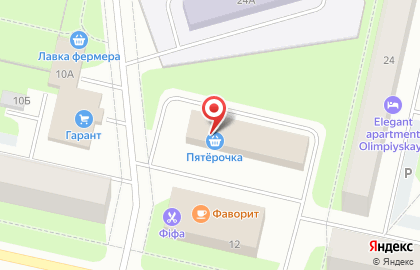 Универсам Пятёрочка на Олимпийской улице на карте