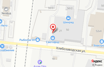 Магазин низких цен Светофор в Перми на карте