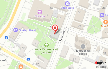 Штаб добровольной народной дружины г. Гатчины на карте