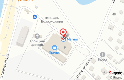 Супермаркет Магнит у дома в Краснослободске на карте