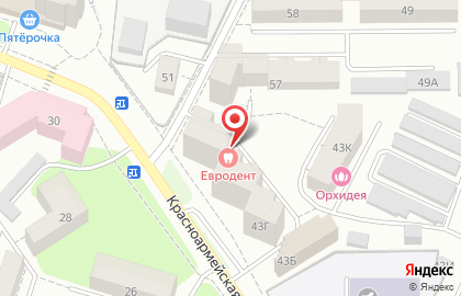 Стоматологический центр Евродент на Красноармейской улице на карте