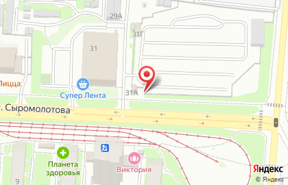 Автостоянка на ул. Сыромолотова, 31а на карте