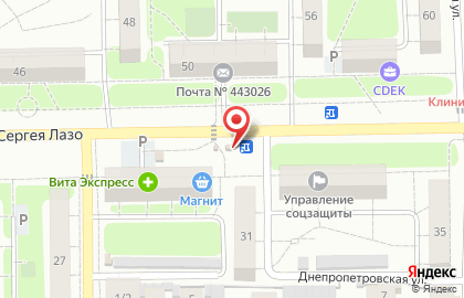 Киоск по продаже хлебобулочных изделий Самарский хлеб на улице Сергея Лазо на карте