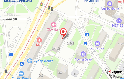 Медицинская лаборатория NovaScreen на площади Рогожской Заставы на карте