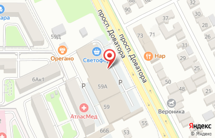 Магазин продуктов из Белоруссии Консум на проспекте Доватора на карте