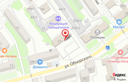 Управление вневедомственной охраны Новокузнецкий филиал на улице Обнорского на карте