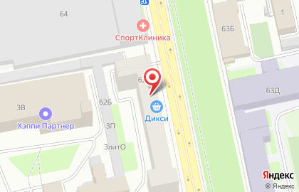 Супермаркет Дикси на метро Выборгская на карте