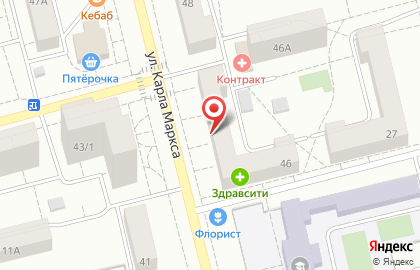 Магазин колбасных изделий Великатес на улице Карла Маркса на карте