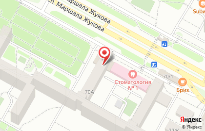 Славянское на проспекте Маршала Жукова на карте