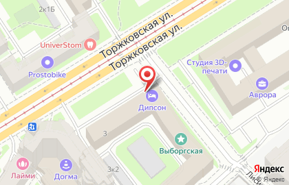 Общежитие Дипсон на Торжковской улице на карте