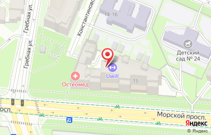 Школа танцев Династия на Крестовском острове на карте