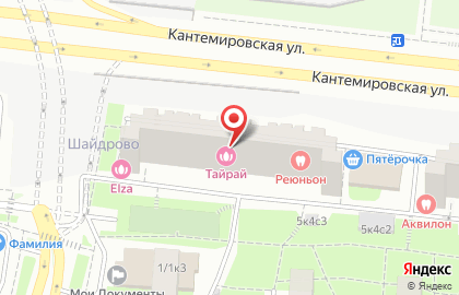 Карэ на Кантемировской улице на карте