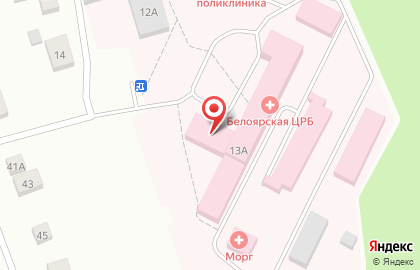 Белоярская ЦРБ на Юбилейной улице на карте