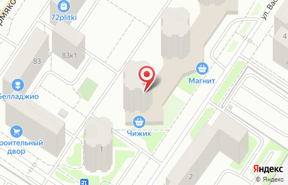 Супермаркет Метрополис на улице Василия Гольцова на карте