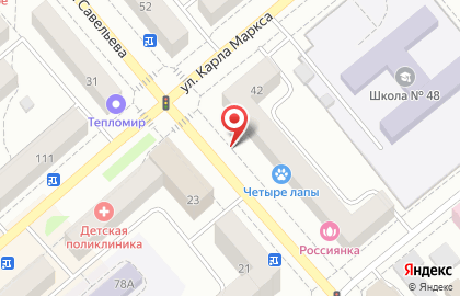 Локон на улице Савельева на карте