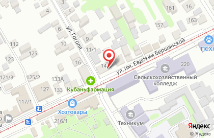 Продовольственный магазин на ул. Бершанской, 151 на карте