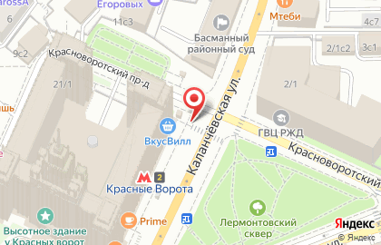 Киоск печатной продукции Медиа-Селект на Садовой-Спасской улице на карте