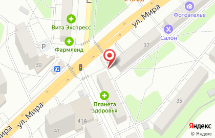 Шиномонтажная мастерская на ул. Мира, 37а на карте