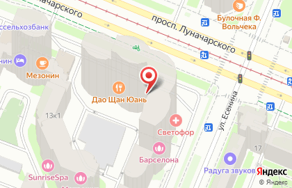 Зоомагазин Филя на проспекте Луначарского на карте
