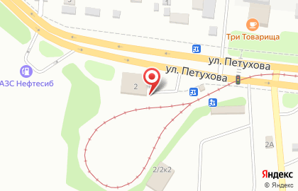 Автосервис FIT SERVICE на улице Петухова, 2 в Новосибирске на карте