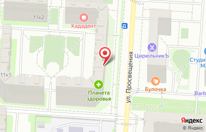 Туристическое агентство TUI на улице Просвещения на карте