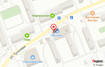 Магазин Абсолют на улице Туполева на карте
