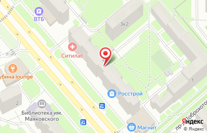 Сеть супермаркетов Верный на проспекте Машиностроителей, 3 на карте
