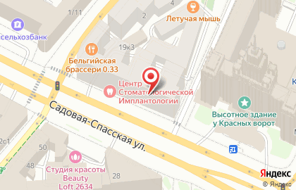 Кабинет остеопатии и мануальной терапии на Садовой-Спасской улице на карте