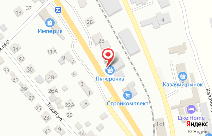 Супермаркет Пятёрочка на Подгорной улице на карте