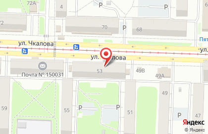 Ярославский филиал Банкомат, АКБ Росбанк на улице Чкалова, 53 на карте