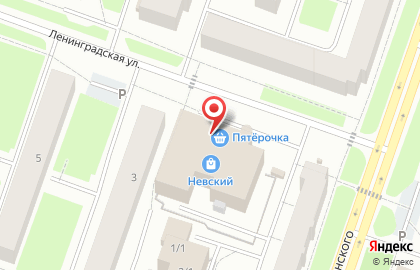 ТЦ Невский на улице Ленинградской на карте
