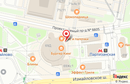 Кафе быстрого питания в Москве на карте