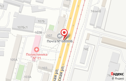 Киоск по продаже хлебобулочных изделий на Краснореченской улице на карте