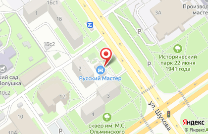 Магазин Русский мастер в микрорайоне Ольминского на карте