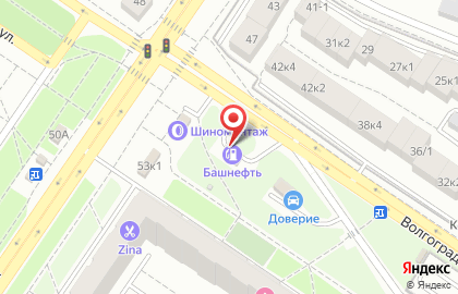 Башнефть на Волгоградской улице на карте