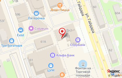 Зоомагазин ЗооОптТорг на улице Гайдара на карте