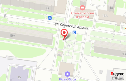 Продовольственный киоск на улице Советской Армии на карте