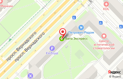 Книжная лавка на проспекте Вернадского на карте